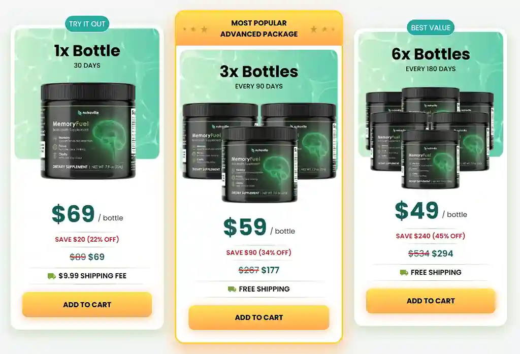 memoryfuel-pricing-options